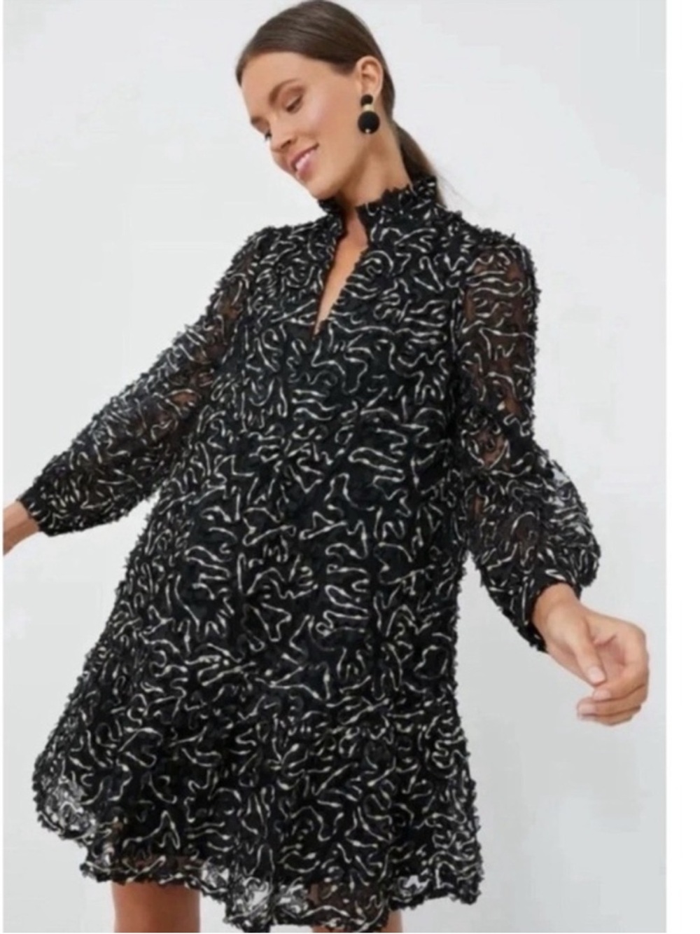 NWT Tuckernuck Dress Palmerston Nightly Organza Mini in Black Gold